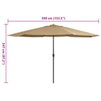 Sonnenschirm mit Metall-Mast 390 cm Taupe