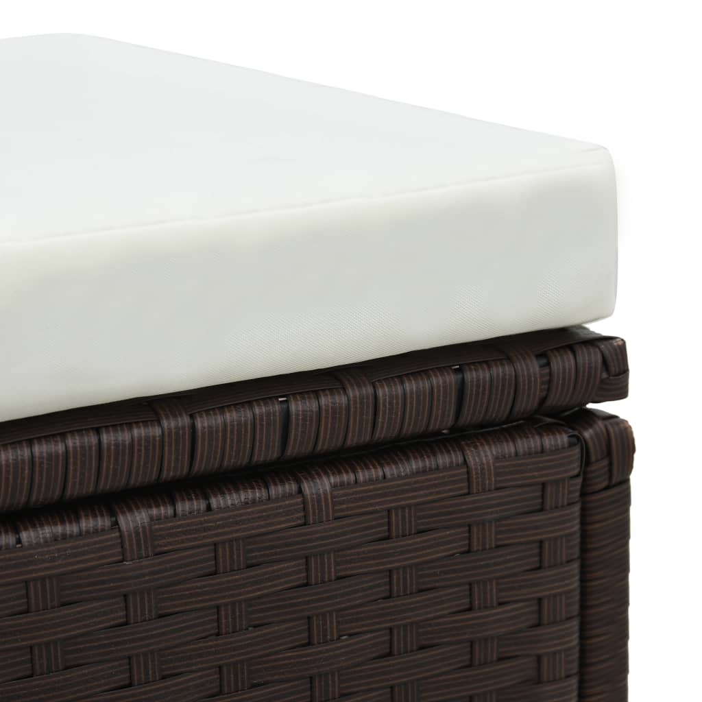 3-tlg. Garten-Lounge-Set mit Auflagen Poly Rattan Braun