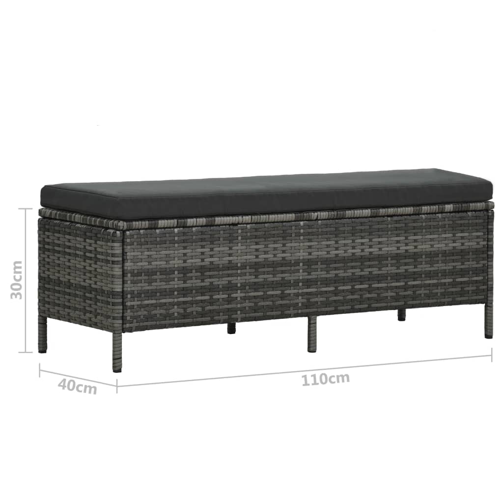 3-tlg. Garten-Lounge-Set mit Auflagen Poly Rattan Grau