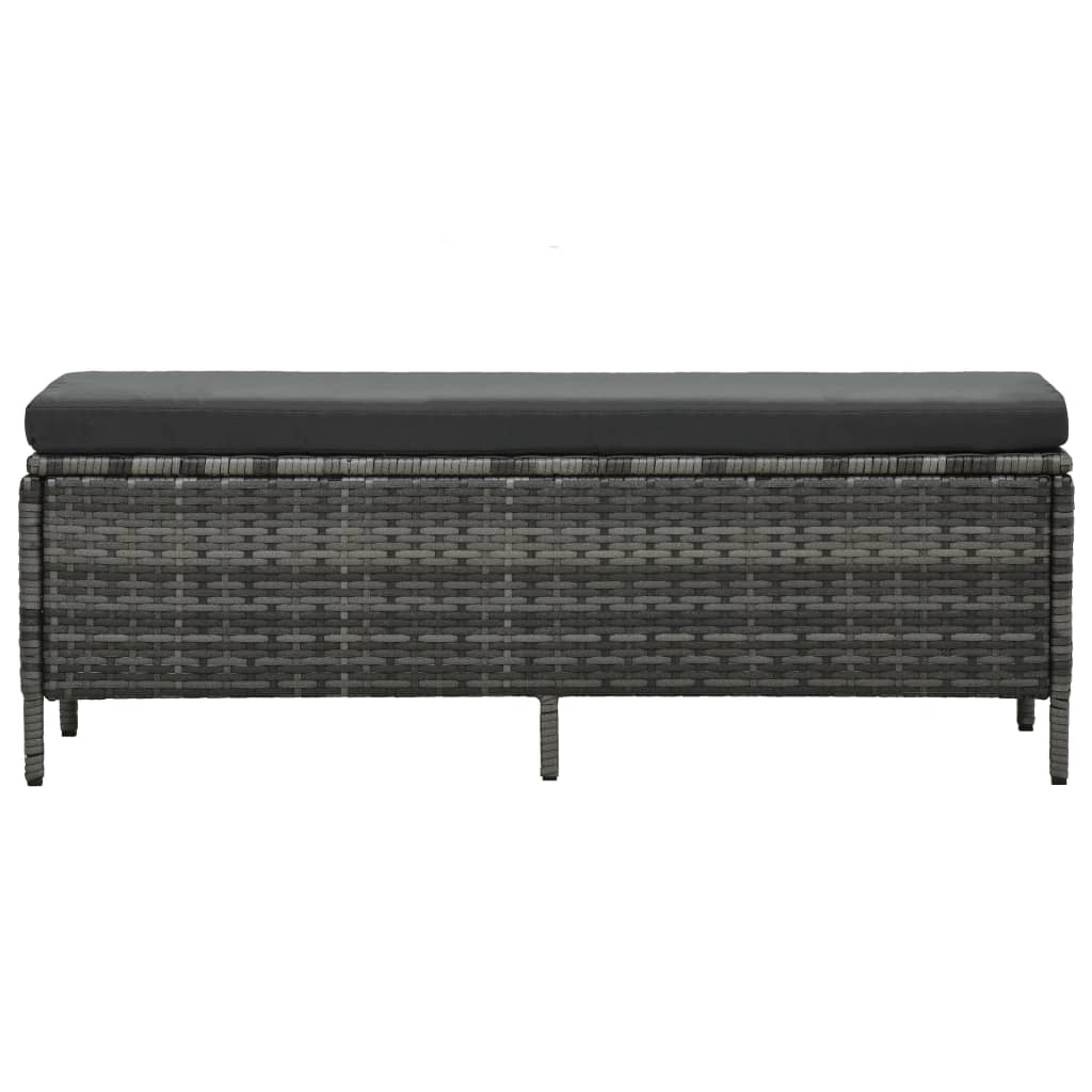 3-tlg. Garten-Lounge-Set mit Auflagen Poly Rattan Grau