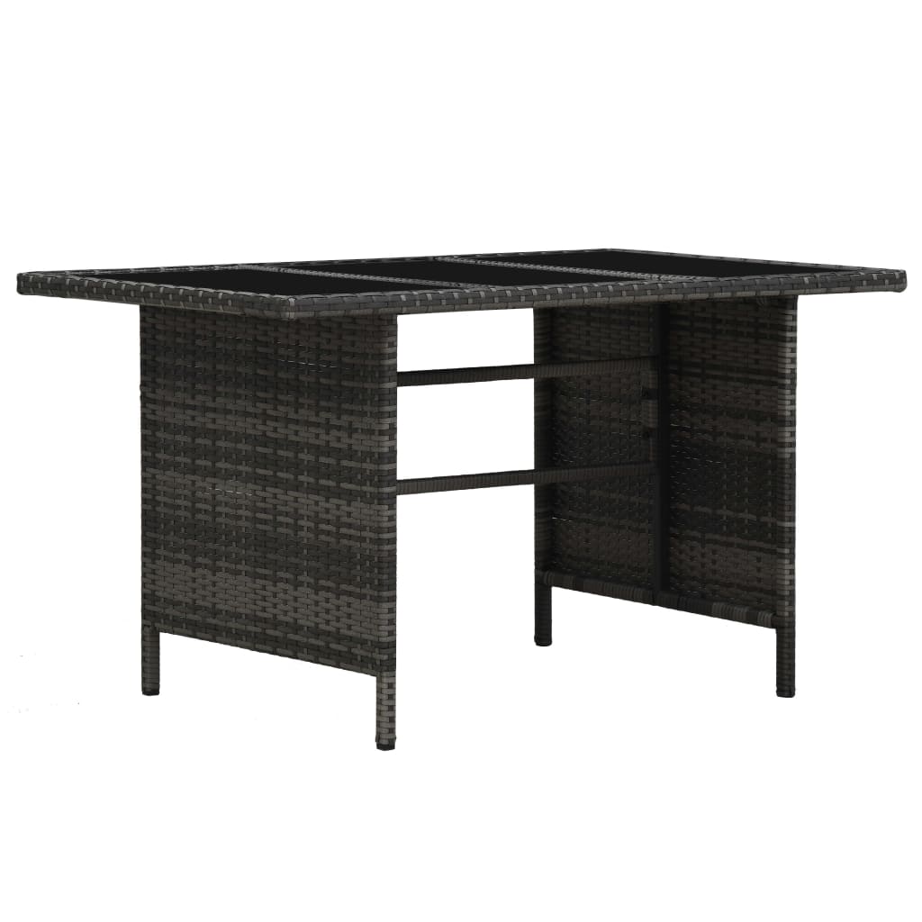 3-tlg. Garten-Lounge-Set mit Auflagen Poly Rattan Grau