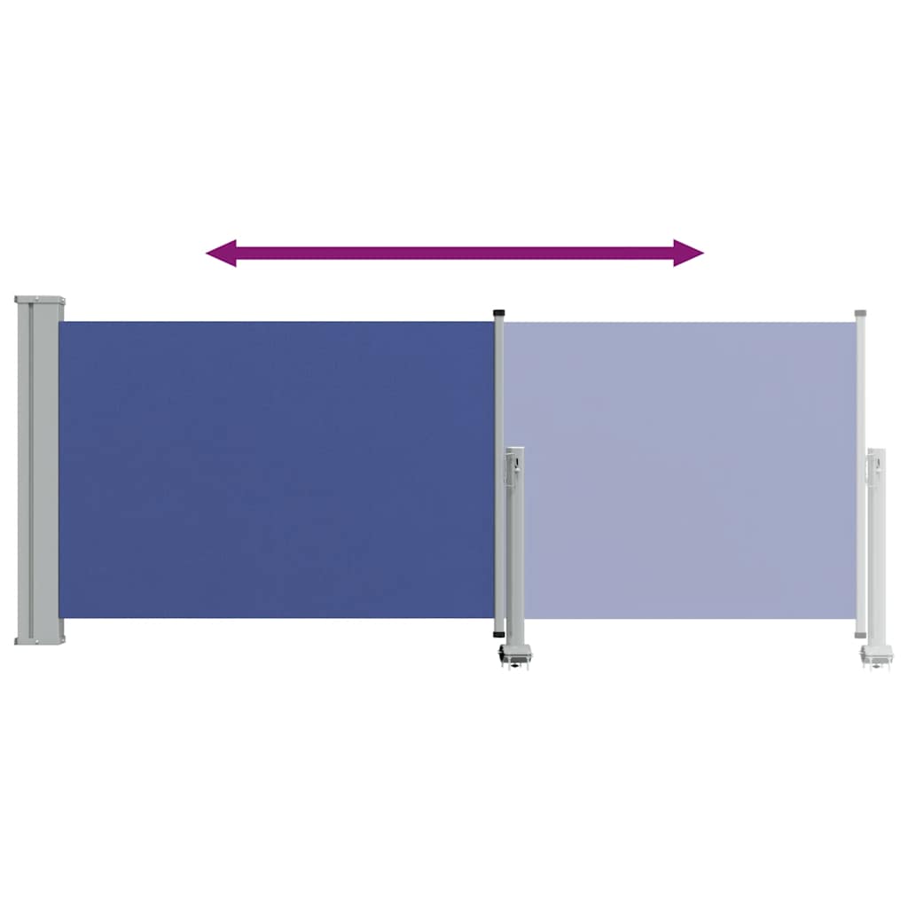 Ausziehbare Seitenmarkise 100x300 cm Blau