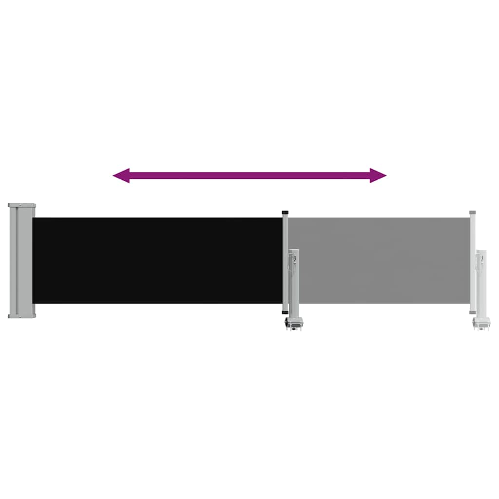 Ausziehbare Seitenmarkise 60×300 cm Schwarz