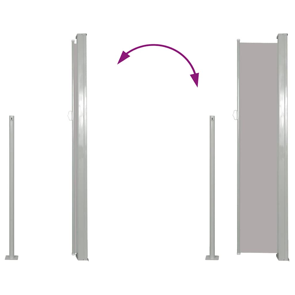 Ausziehbare Seitenmarkise 100×500 cm Grau