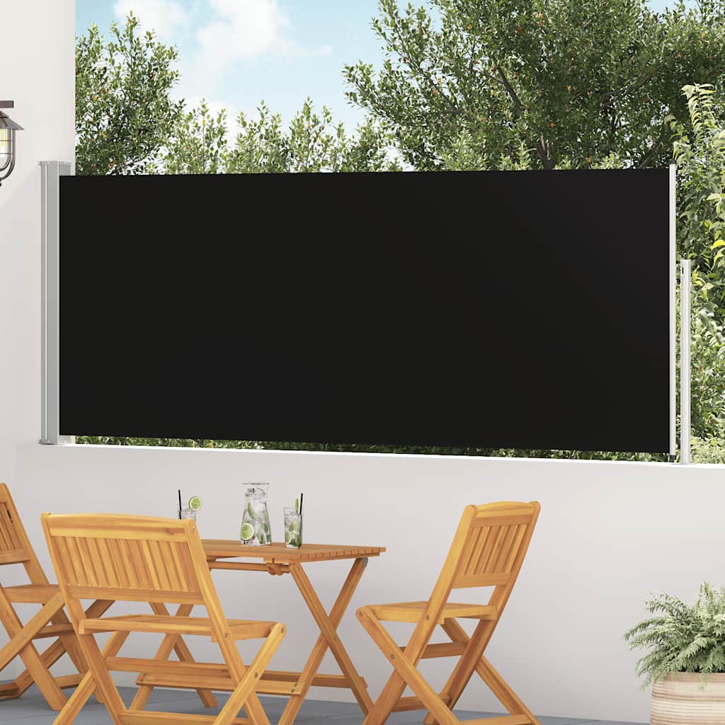 Ausziehbare Seitenmarkise 120×500 cm Schwarz