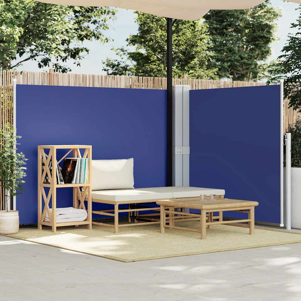 Ausziehbare Seitenmarkise Blau 140 x 600 cm