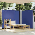 Ausziehbare Seitenmarkise Blau 160 x 600 cm