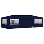 Profi-Partyzelt mit Seitenwänden 4×9 m Blau 90 g/m²