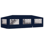 Profi-Partyzelt mit Seitenwänden 4×9 m Blau 90 g/m²