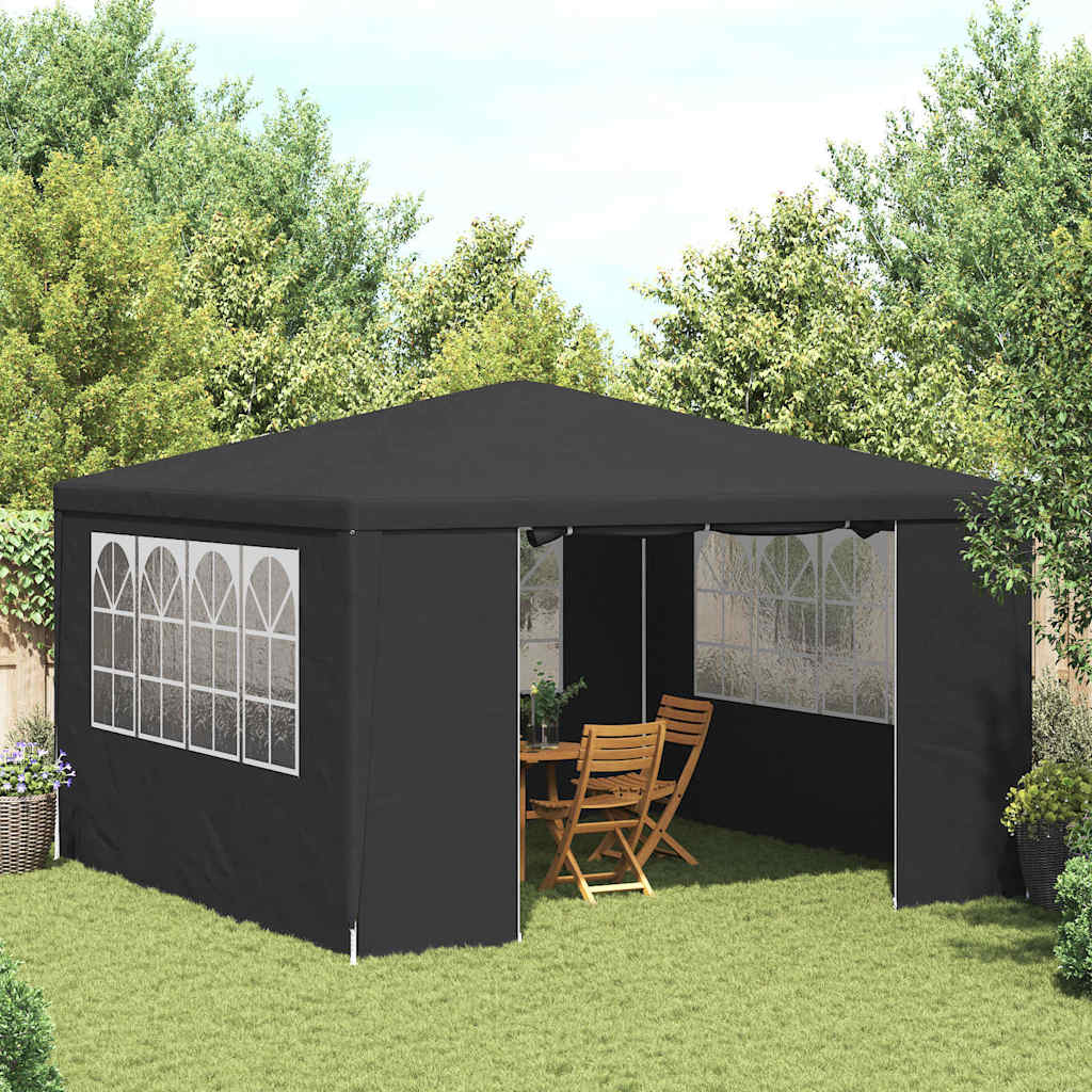 Profi-Partyzelt mit Seitenwänden 4×4 m Anthrazit 90 g/m²