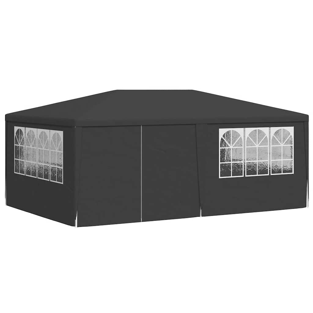 Profi-Partyzelt mit Seitenwänden 4×6 m Anthrazit 90 g/m²
