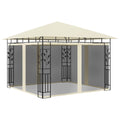 Pavillon mit Moskitonetz 3x3x2,73 m Creme 180 g/m²