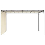 Gartenpavillon mit Seitenvorhang 4x3x2,25 m Creme