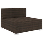 Mittelsofa mit Kissen Modular Poly Rattan Braun