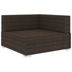 Modular-Ecksessel mit Kissen Poly Rattan Braun