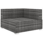 Sofa-Eckteil mit Kissen Poly Rattan Grau