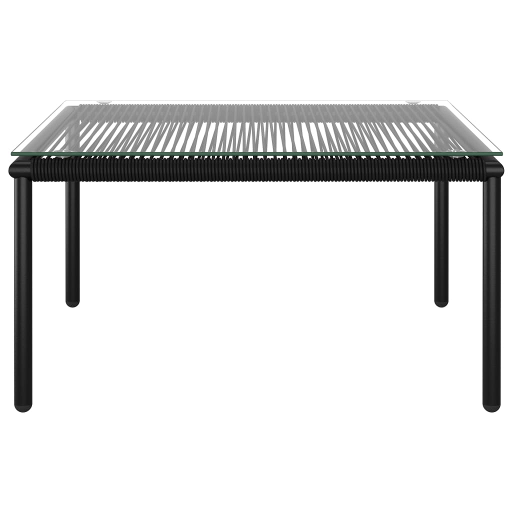 5-tlg. Garten-Lounge-Set mit Auflagen Schwarz PVC