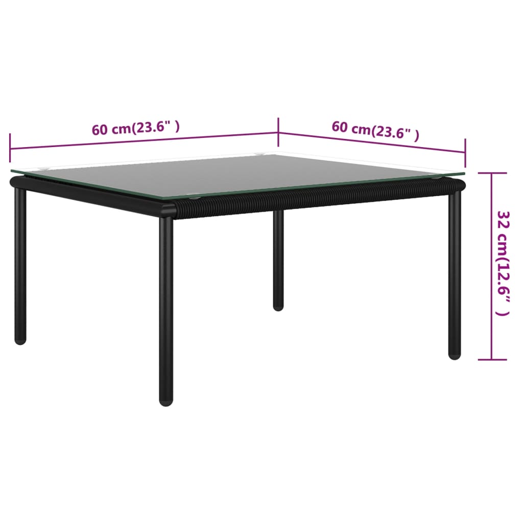 5-tlg. Garten-Lounge-Set mit Auflagen Schwarz PVC