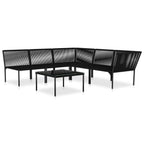 6-tlg. Garten-Lounge-Set mit Auflagen Schwarz PVC