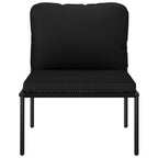 3-tlg. Garten-Lounge-Set mit Auflagen Schwarz PVC