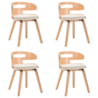 Esszimmerstühle 4 Stk. Creme Bugholz und Kunstleder