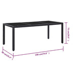 9-tlg. Garten-Essgruppe Poly Rattan Schwarz
