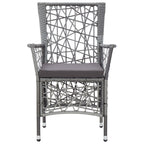 7-tlg. Garten-Essgruppe Poly Rattan Grau