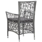 7-tlg. Garten-Essgruppe Poly Rattan Grau