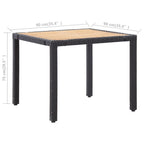 5-tlg. Garten-Essgruppe mit Kissen Poly Rattan Schwarz