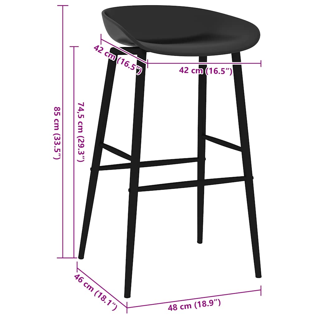 Barhocker 4 Stk. Schwarz