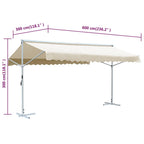 Freistehende Markise 600x300 cm Creme