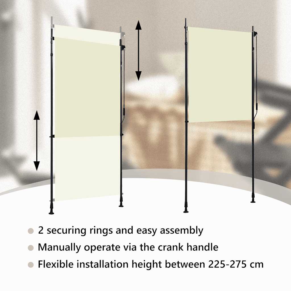 Außenrollo 100 x 270 cm Creme