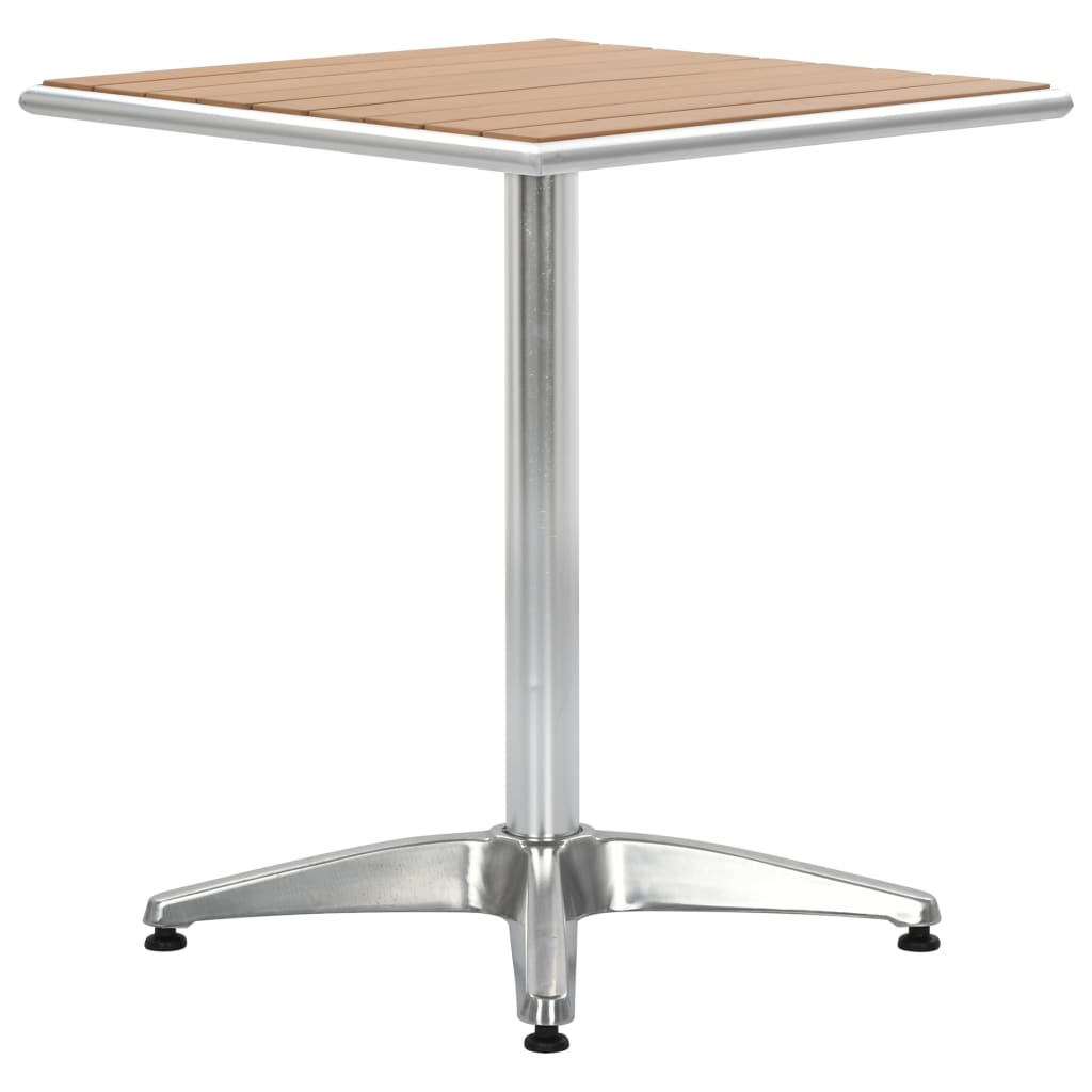 Gartentisch Silbern 60x60x70 cm Aluminium und WPC