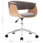 Esszimmerstuhl Drehbar Taupe Bugholz und Stoff