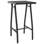 Garten-Bartisch Schwarz 60×60×110 cm Hartglas