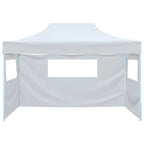 Partyzelt Faltbar mit 3 Seitenteilen 291x413x315 cm Weiß
