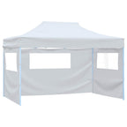Profi-Partyzelt Faltbar mit 4 Seitenwänden 280x410x315 cm Stahl Weiß