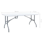 Gartentisch Klappbar Weiß 180x72x72 cm HDPE