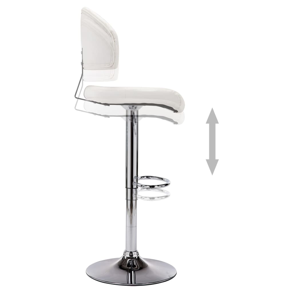 Barhocker 2 Stk. Weiß Kunstleder