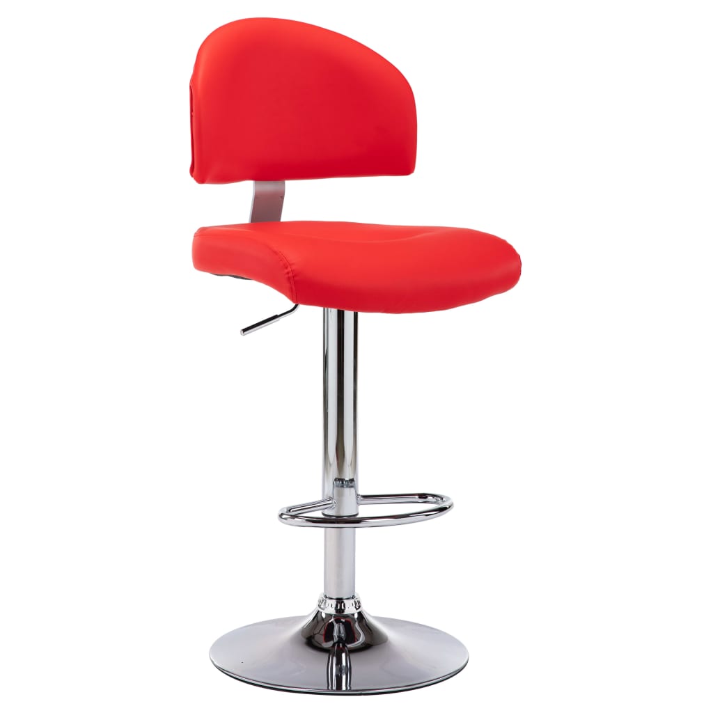 Barhocker 2 Stk. Rot Kunstleder