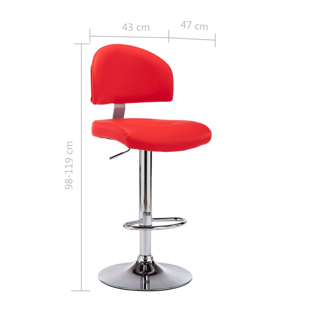 Barhocker 2 Stk. Rot Kunstleder