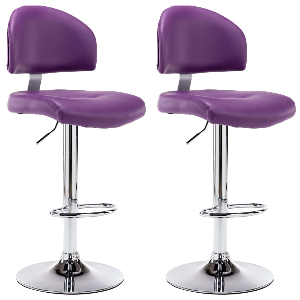 Barhocker 2 Stk. Lila Kunstleder