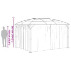 Pavillon mit Vorhängen 400 x 300 x 265 cm Anthrazit