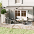 Pavillon mit Dach Anthrazit 4x3x2,5 m Aluminium und Stahl