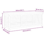 Gartenbox 150x50x55 cm Eukalyptus Massivholz