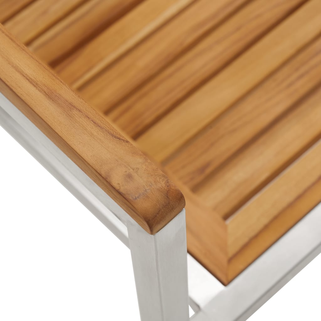 Gartenstühle 2 Stk. Massivholz Teak und Edelstahl
