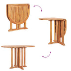Gartentisch Butterfly Klappbar 120x70x75 cm Teak Massivholz