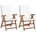 Garten-Liegestühle 2 Stk. mit Auflagen Massivholz Teak