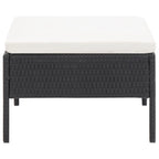 6-tlg. Garten-Lounge-Set mit Auflagen Poly Rattan Schwarz