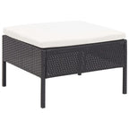6-tlg. Garten-Lounge-Set mit Auflagen Poly Rattan Schwarz